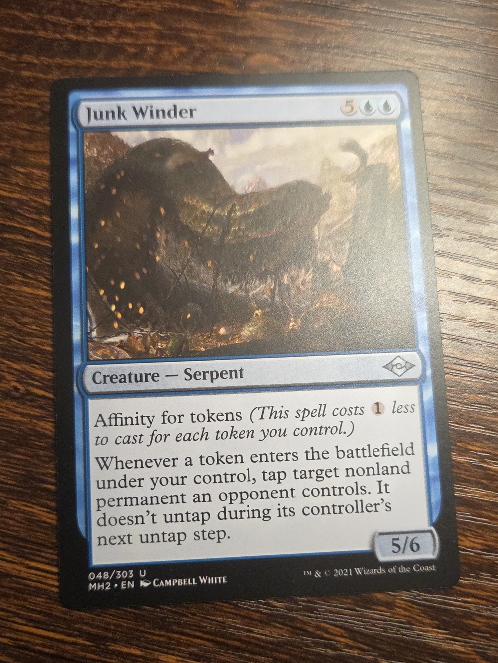 Blue Junk Winder Creature Card - Collectible Game Card